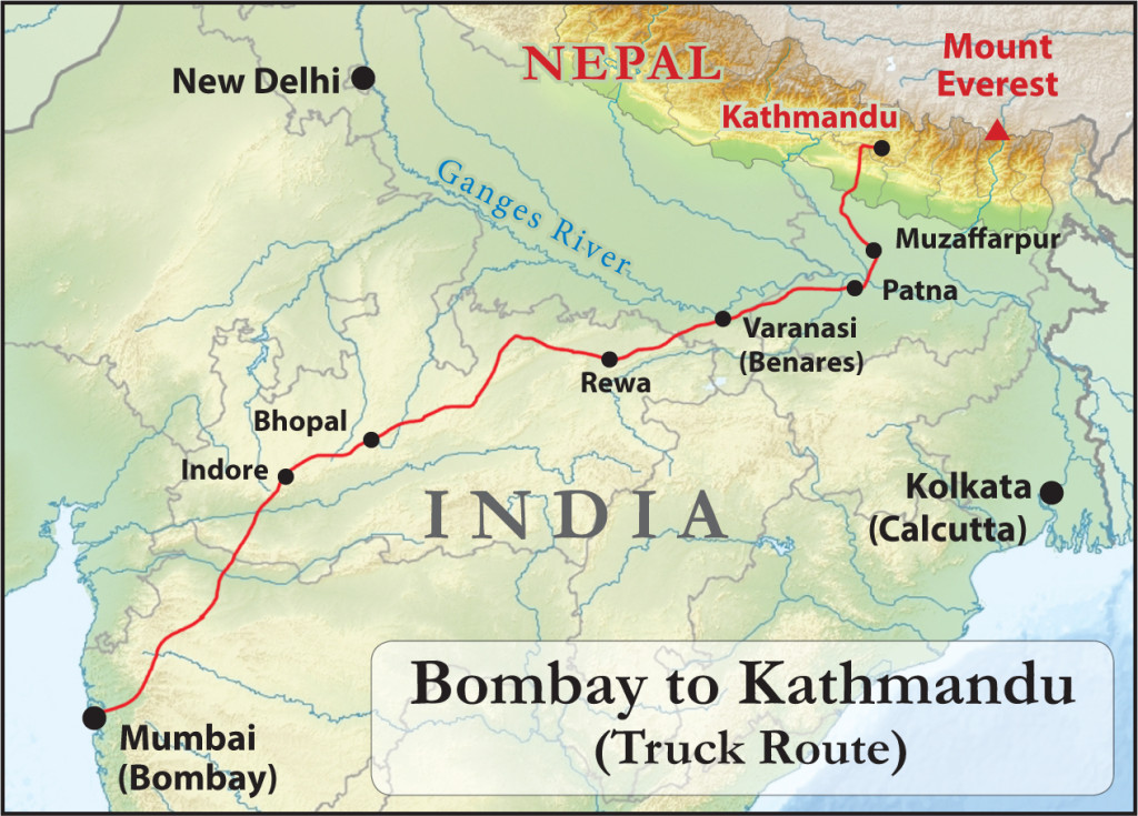 Bombay to Kathmandu (Truck Route)